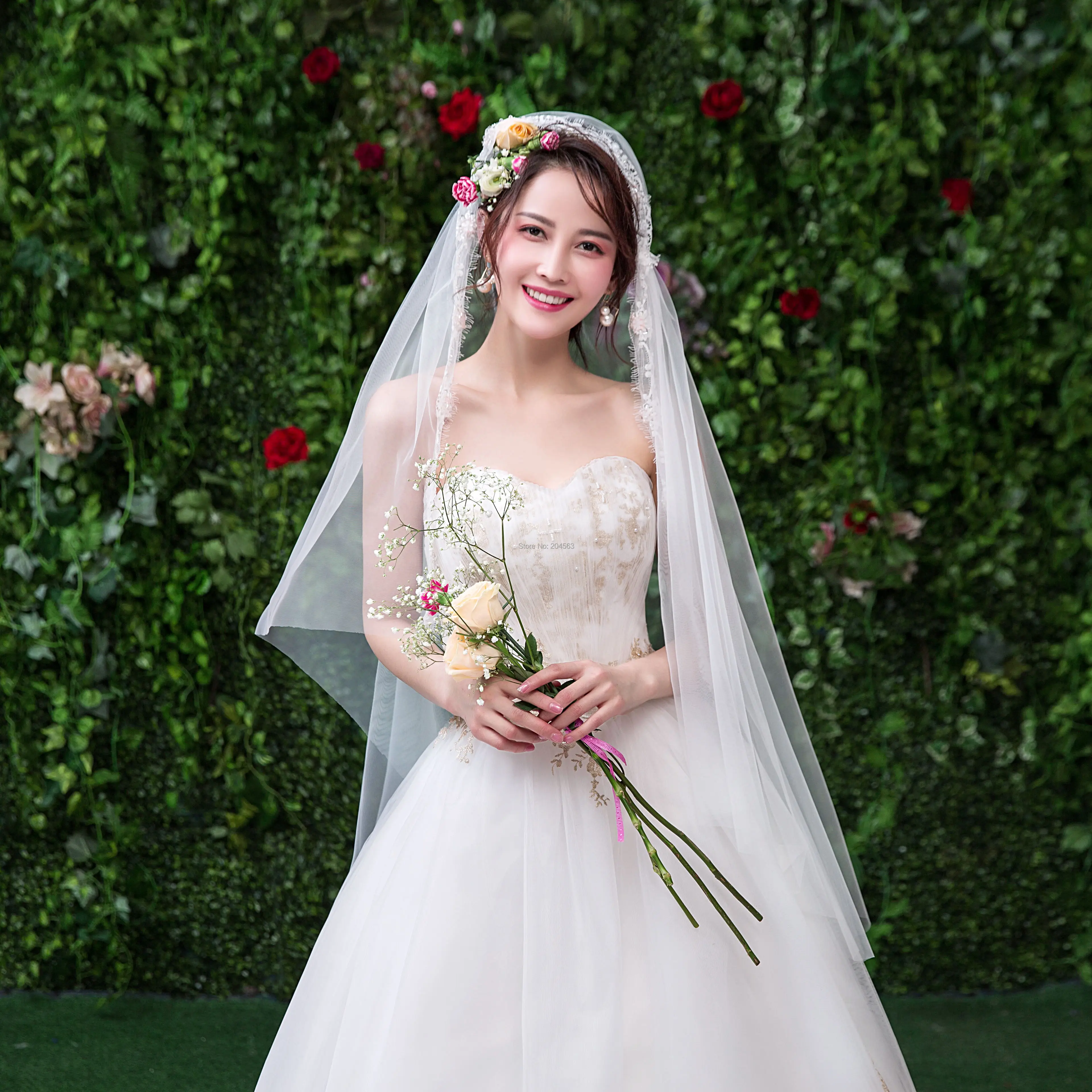 

New Arrive One-Layer Wedding Veils High Quality Bridal Veils with Lace Edge