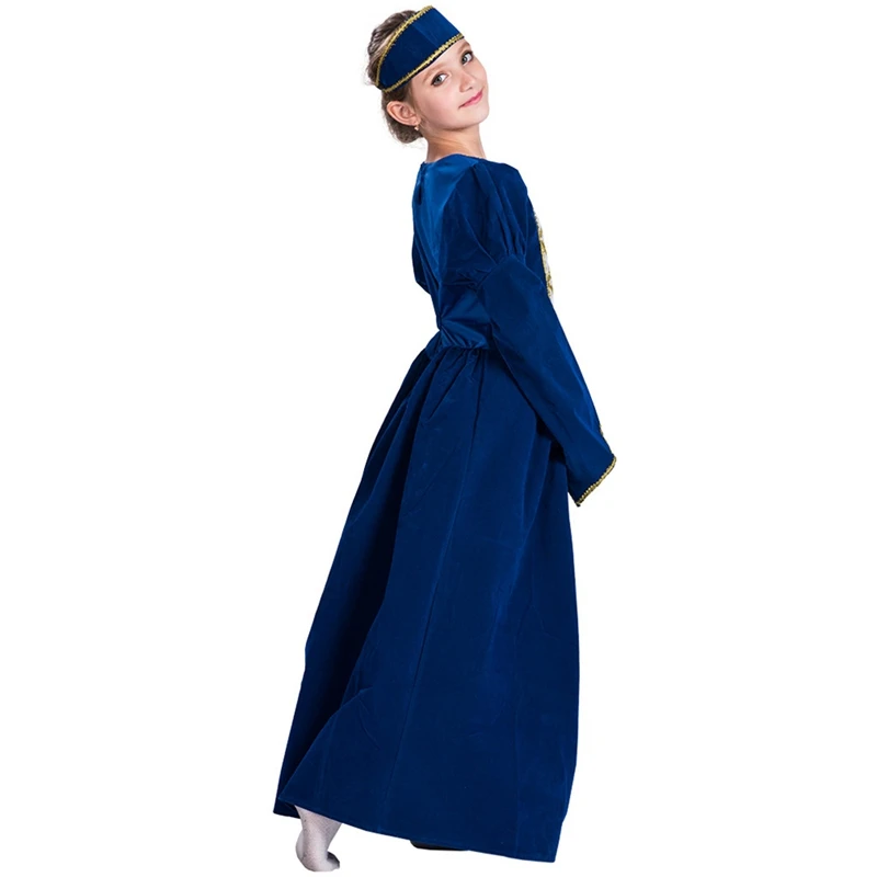 Kids Regal Princess Costume Girls Medieval Tudor Book Week Day Fancy Dress New