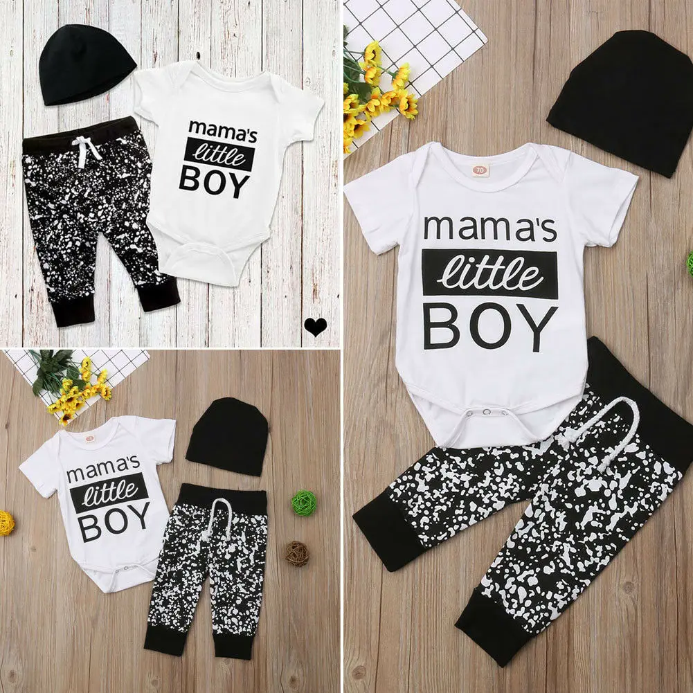 

Pudcoco Baby Boy Suit 0-18M Newborn Infant Baby Boy Bodysuit Jumpsuit Clothes Outfits Pants Hat