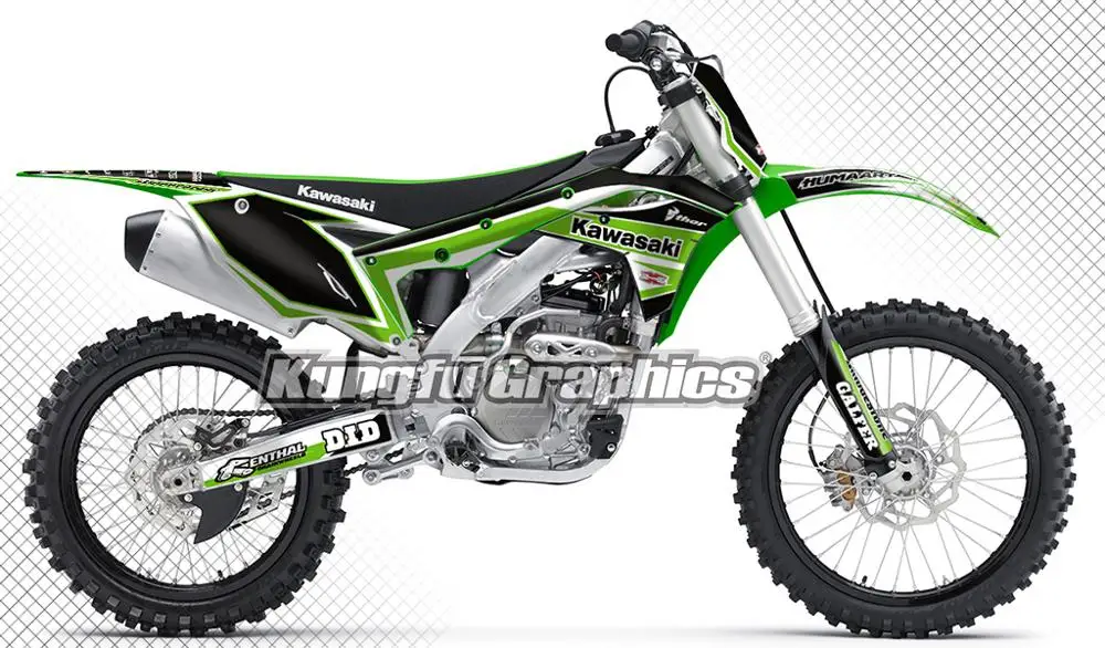KUNGFU графика эндуро гоночные наклейки Стикеры мотокросса для Kawasaki KX 250 F KXF250 KX250F 2017