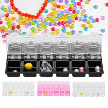 

Clear Plastic Nail Decorations Box Storage Organizer Case Portable Container
