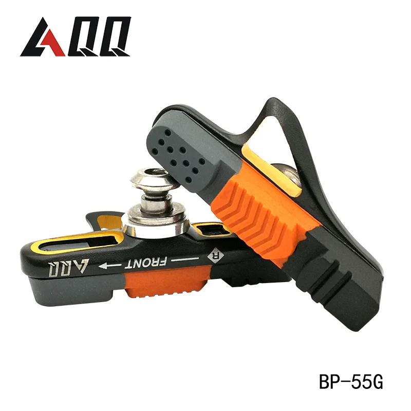

AQQ 1 Pair Road Bicycle Brake Pads Aluminum Alloy Bicycle Braking Brake Holder Shoes Rubber Blocks Durable Cycling Accessories