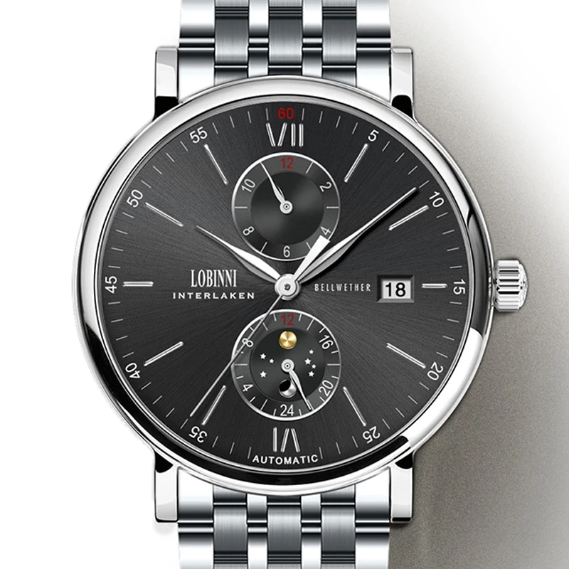 

New Watch Men Automatic Mechanical Switzerland LOBINNI Men Watches Luxury Brand wrist watch Sapphire relogio masculino L1017