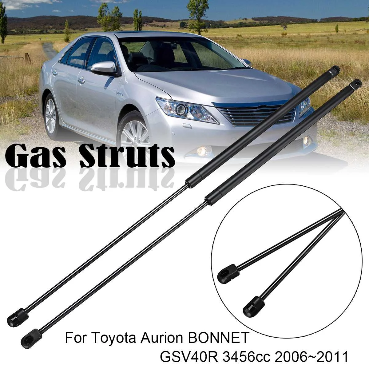 

1Pair 2Pcs 72cm Tailgate Gas Struts for Toyota Aurion BONNET GSV40R 3456cc 2006~2011 Auto Replacement Parts