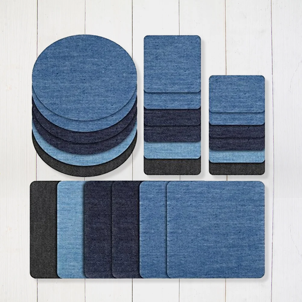 

24pcs DIY Iron On Patches For Clothes DIY Craft Supplies Reparing Decorative Mending DIY Cotton Denim Patch For Clothing Jeans