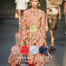 Водные шелковая ткань с вышивкой на заказ брендовая одежда ткани модная хлопчатобумажная ткань шелковой ткани для платья хлопчатобумажная ткань