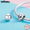 Wostuu deslumbrante 100% Plata de Ley 925 cuentas de calavera Vintage ajuste pulsera y collar Original S925 fabricación de joyas CQC965 ► Foto 3/6