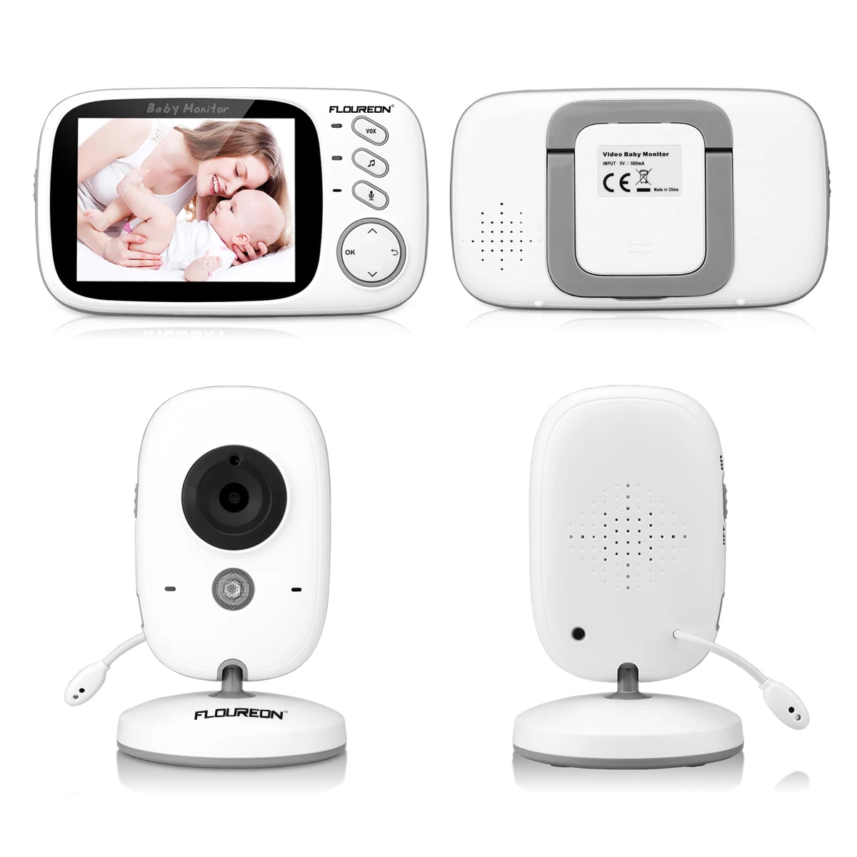 Floureon 3 2 цифровой Беспроводной 4 монитор GHz Baby ЖК дисплей няня безопасность Камера
