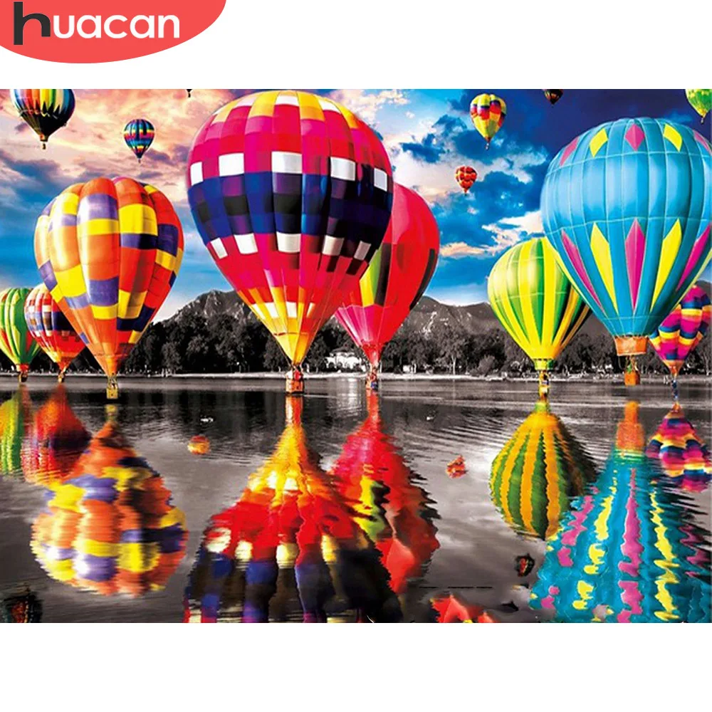 

HUACAN Diamond Mosaic Full Layout Scenery Home Decoration Balloon Diamond Painting Square Arrival Cross Stitch Kits Needlework
