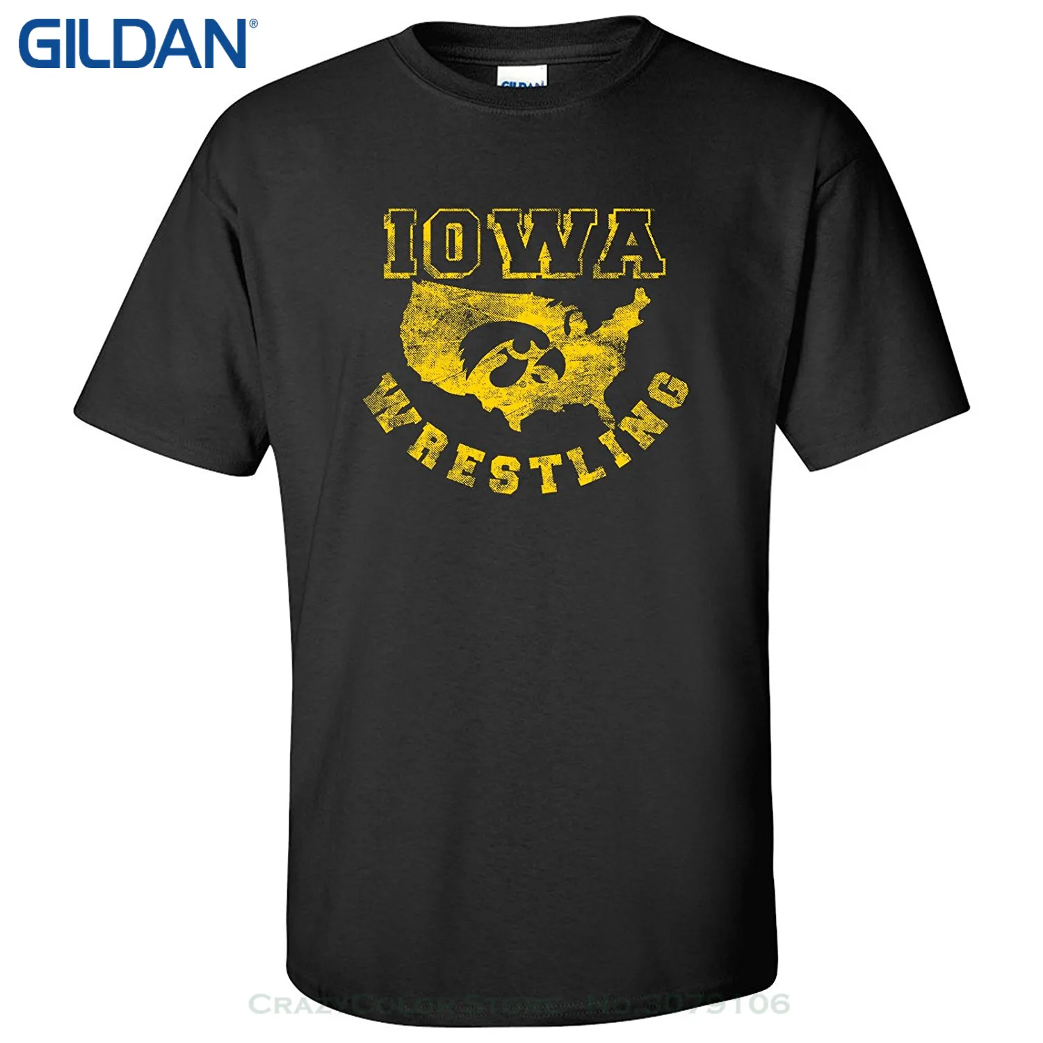 Hip Hop Clothing Cotton Short Sleeve T Shirt Iowa Usa Wrestling