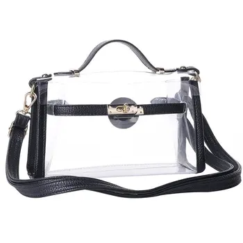 

ICON Clear Crossbody Messenger Shoulder Bag Purse For Women Adjustable Strap, Black