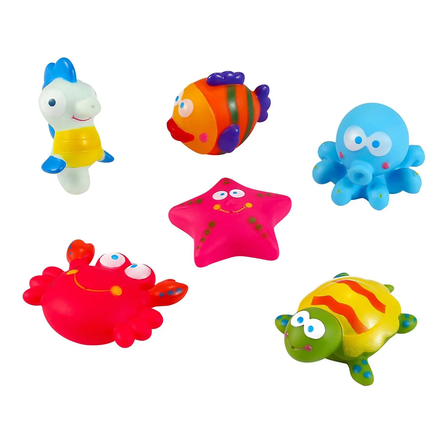 

Sea Animals Floating Toy Vinyl Water Bath Squirties for Baby (Set of 6)