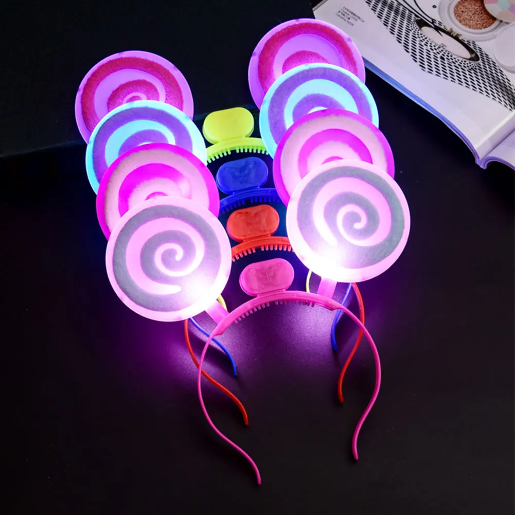Светящиеся наголовный обруч кошелек с застежкой леденец обруч светящиеся пластиковая игрушка подарок для вечерние карнавальный Забавный светодиодный косплей игра орнамент детский подарок