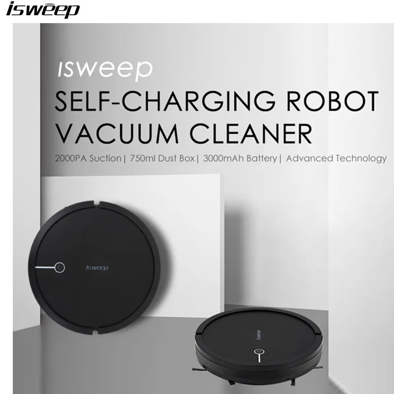 

Isweep Self-charging Robot Vacuum Cleaner 2000Pa Strong Suction Long Working Time Vacuum Cleaner With 750ml Dust Box