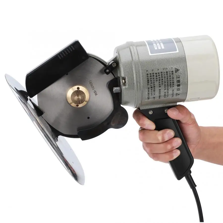 Woodworking Tools 220V 125mm Rotary Blade Electric Round Cloth Cutter Fabric Trimming Cutting Machine