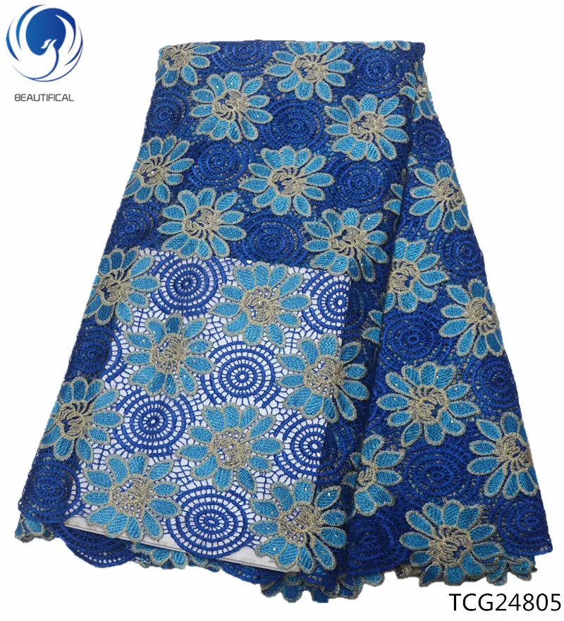 

BEAUTIFICAL embroidery guipure lace fabric floral 2019 quality guipure cord lace fabrics for dress TCG248