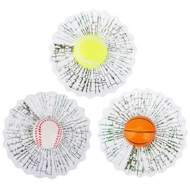 3D Simulated Sticker on Cars Auto Body Window Glass Tennis Ball/Basketball/Baseball Decal Trinket Automotive Decor Accessories