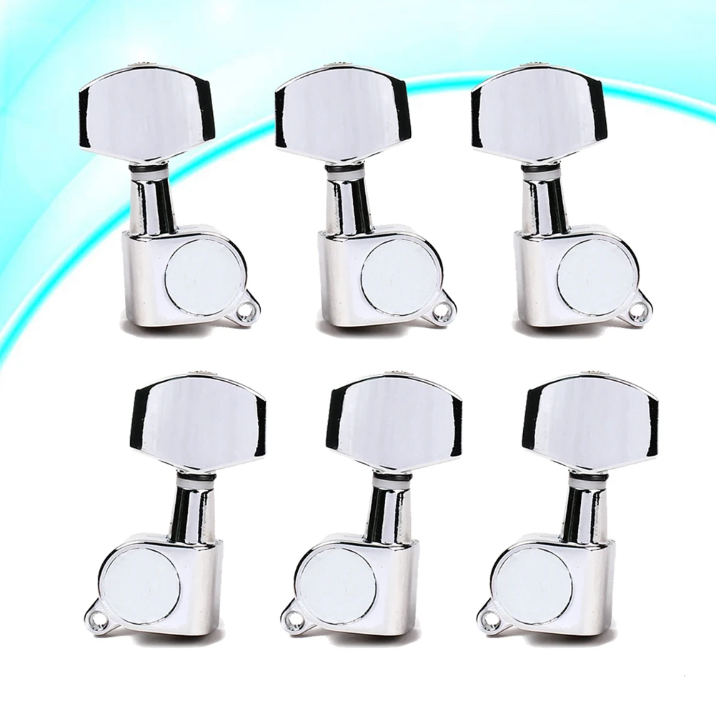 

6PCS Sealed Inline Electric Guitar String Tuning Pegs Keys Thread Bushing Machine Heads Tuners Set Finish Left Right Hand 3L3R