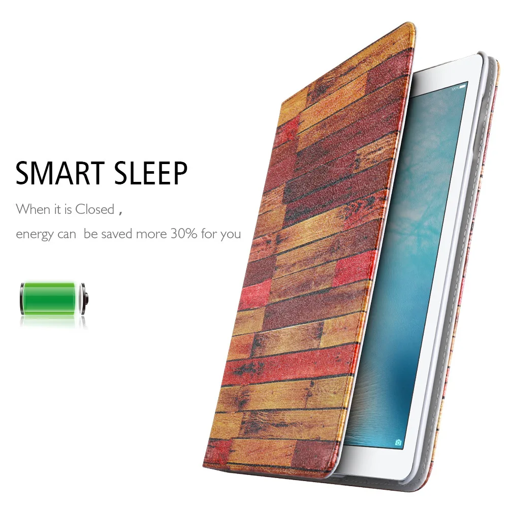 

Universal Case For iPad Air 1 2 Flip Holder Stand Wood Pattern Case For iPad 2 3 4 PU Protect Cases For iPad Mini Accessories *