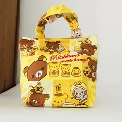 IVYYE 1 шт. Rilakkuma Модные Портативный из парусины сумки для обедов мультфильм Пикник сумка еда коробка сумка хранения для женщин, девушек, детей