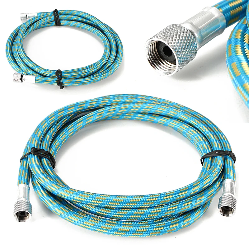 1PC 1.8M Blue Braided Airbrush Air Hose Spray Pen Woven Pipe Compressor Air Tool 1/8" to 1/8" Adaptor Fitting