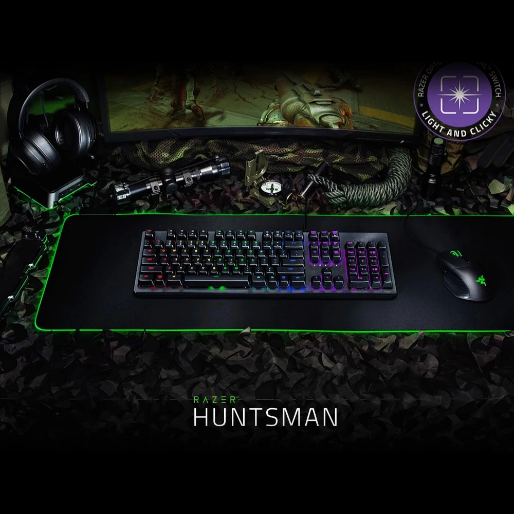 Проводная игровая клавиатура Razer Huntsman Механическая с RGB подсветкой тактильные