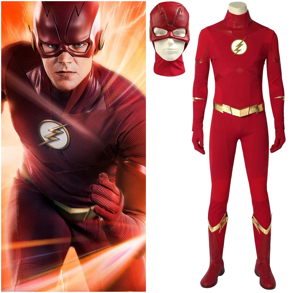 La temporada de Flash 5 Barry Allen Cosplay disfraz rojo traje de