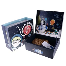 Креативные вечерние подарочные коробки для детей с изображением космоса, подарочные наборы