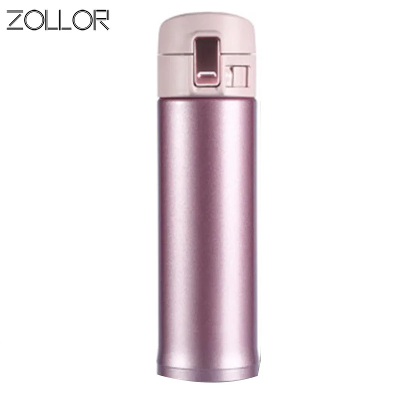 

ZOLLOR High-Grade Stainless Steel Vacuum Insulating Cup 500ml Thermo Coffee Mugs Travel Bottle Mug Bounce Cup Straight Cup