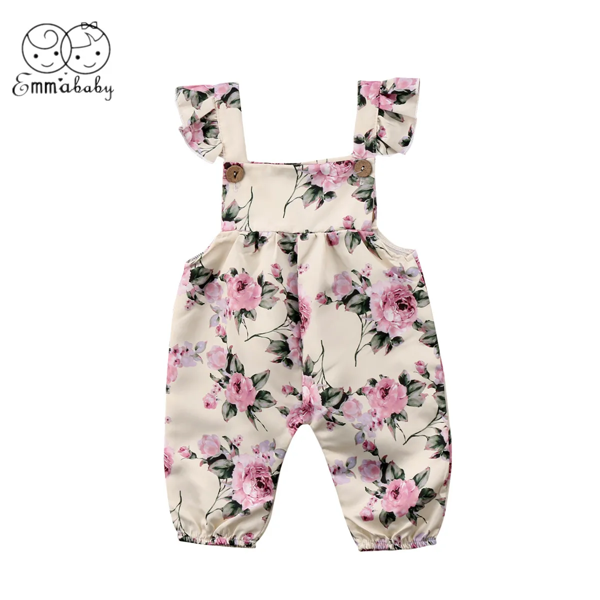 

2018 Brand New Cotton Newborn Baby Girl Strap Flower Romper Jumpsuit Outfit Sleeveless Sunsuit Summer Clothes 0-24M