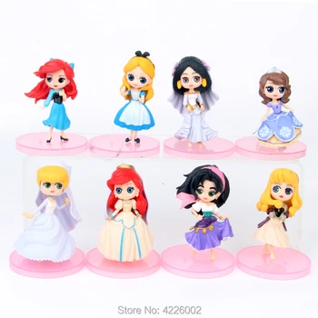 

Esmeralda Mermaid Ariel Aurora Briar Rose Cinderella PVC Action Figures Princess Figurines Collectible Dolls Kids Toys 8pcs/set