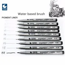 STA1PCS пигмент лайнер Pigma Micron чернила маркер для белой доски 0,05 0,1 0,2 0,3 0,4 0,5 0,6 0,8 различных наконечников, черная ручка эскизов ручки