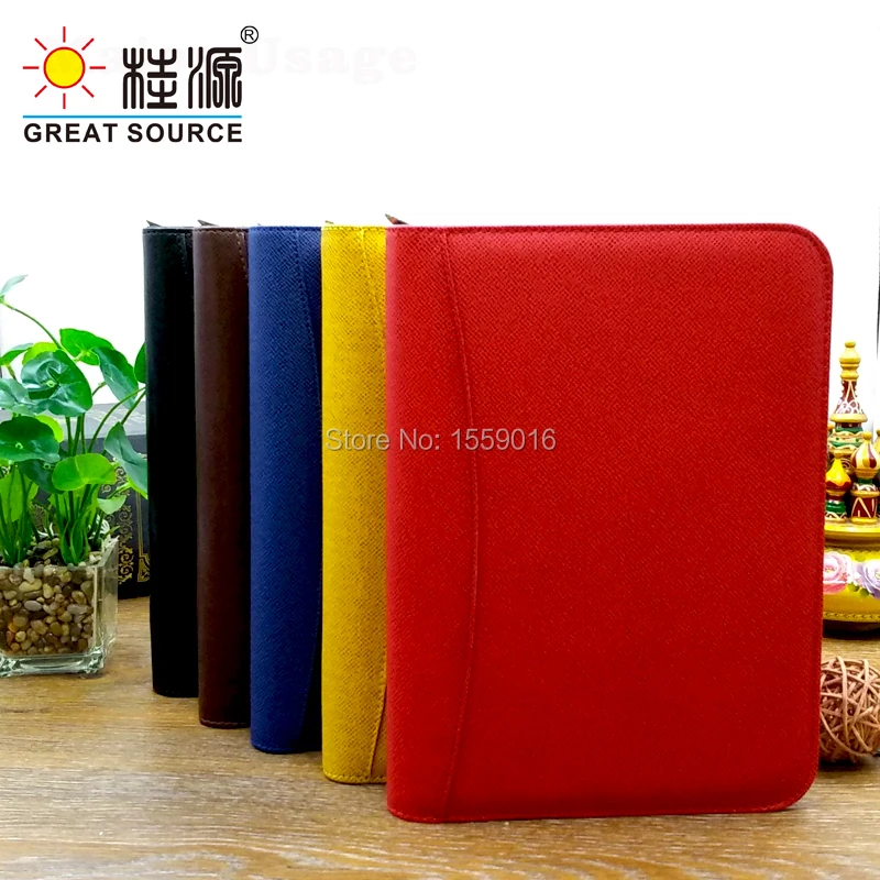 

A5 leather ring binder notebook agenda with calculator