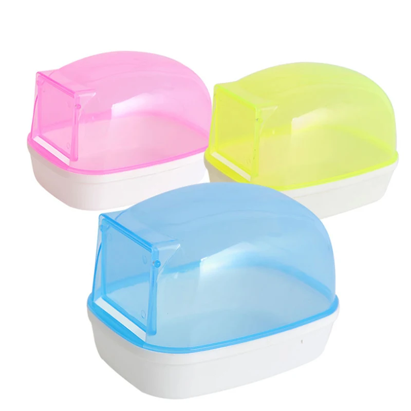 

Pet Hamster Bathroom Cage Box Bath Sand Room Small Animal Sauna Toilet 12*9*9cm