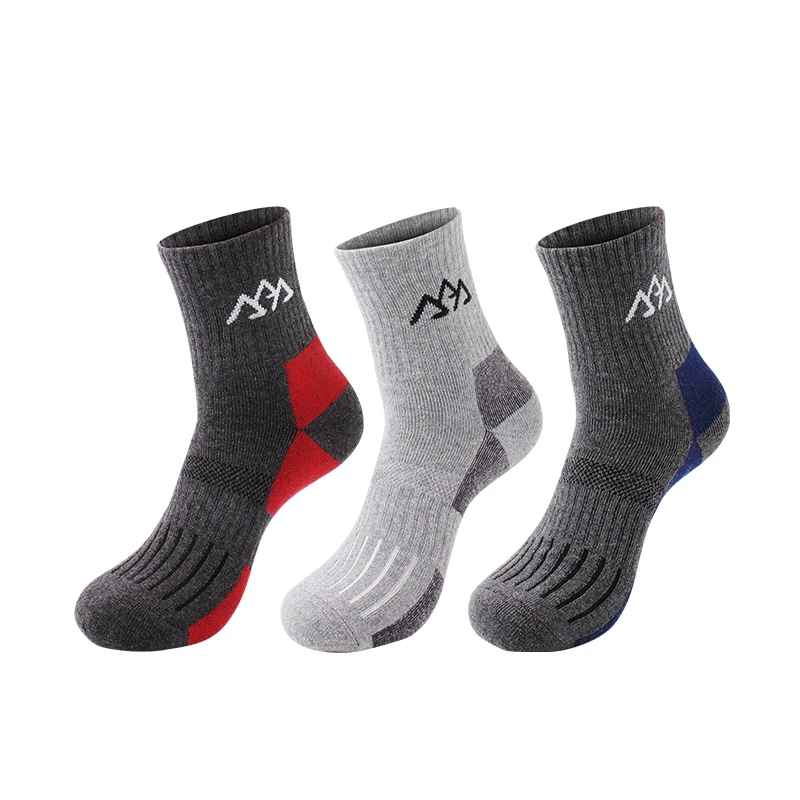 SANTO Men Quick Drying Camping Trekking Socks Outdoor Sports Socks For Hiking Cycling Thicken 3 Colors mens socks