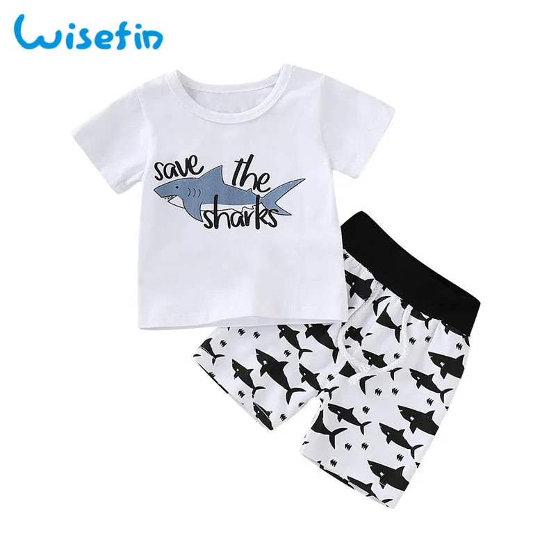 Wisefin Newborn Baby Boy Clothes Set Cartoon Baby Clothes For Boy Summer Set 2Pcs Baby Outfits Set Newborn Fashion T-shirt+Pants