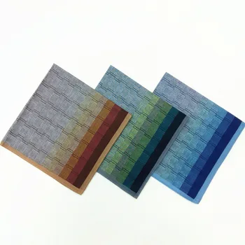 

12pcs/lot Classic 100% Cotton Men's Handkerchief Gradient Color Pocket Square Men's Hankies For Wedding Party Suit Accessory
