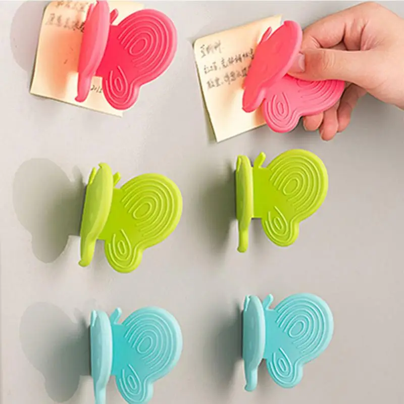 

1pc Adorable Butterfly-Shaped Silicone Anti-Scald Device With Magnets Kitchen Tool Gadget Random Colors Portable And Durable