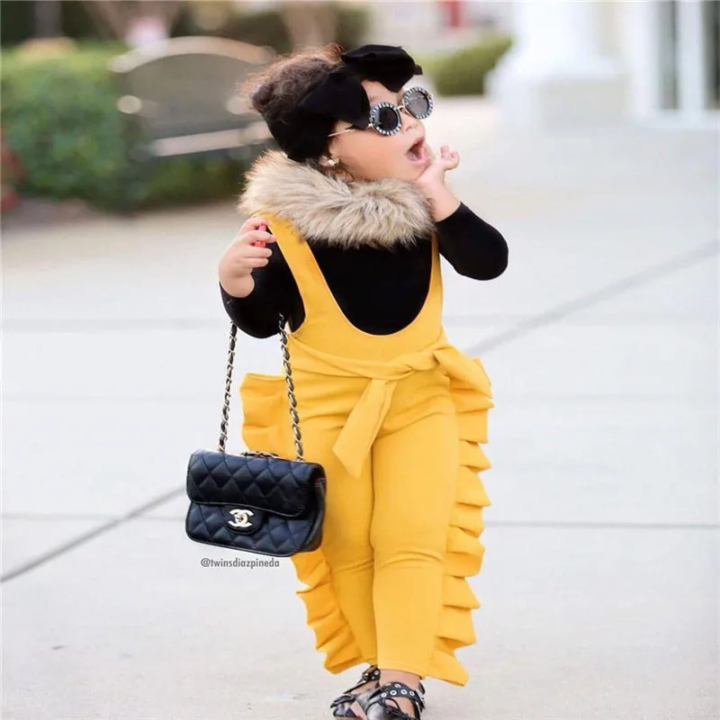 

Kids Baby Girls free shipping clothes Deep V-neck solid Ruffle Strap Romper sleeveless Toddler cotton lovely Jumpsuit one pieces