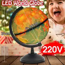 Светодиодный свет наземного земной шар земли географическая карта образование игрушки карту с вращающийся стенд украшения дома Офис орнамент