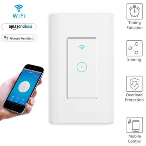 Умный светодиодный диммер Wi-Fi настенный сенсорный выключатель для Alexa Google Home App