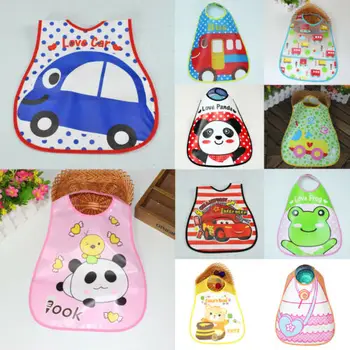 Cartoon Baby Girl Boy Waterproof Cartoon Towel Kids Toddler Dinner Feeding Bibs