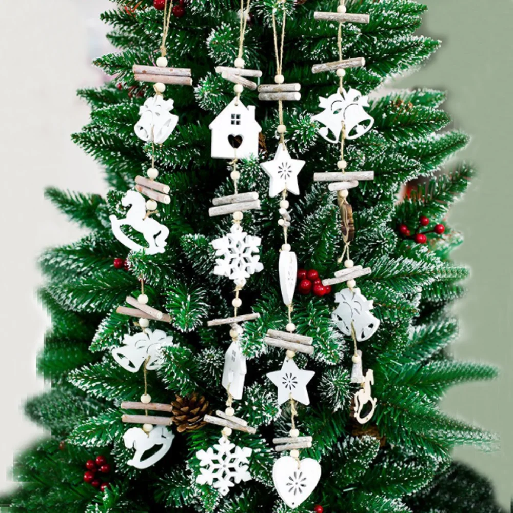 2019 New Year Christmas Tree Hanging Pendant Wooden Craft Christmas