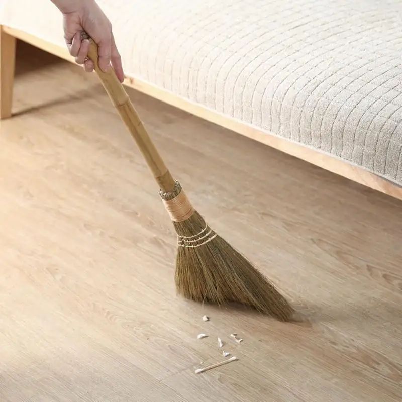 Broom Wooden Soft Fur Floor Sweeping Broom Long handle Cleaner brush Desktop Cleaning Tool Floor Dust Collector Cleaning Tool