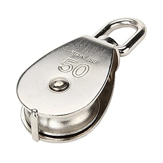 

M50 Stainless Steel Single Wheel Swivel Pulley Block 400kg (Silver)