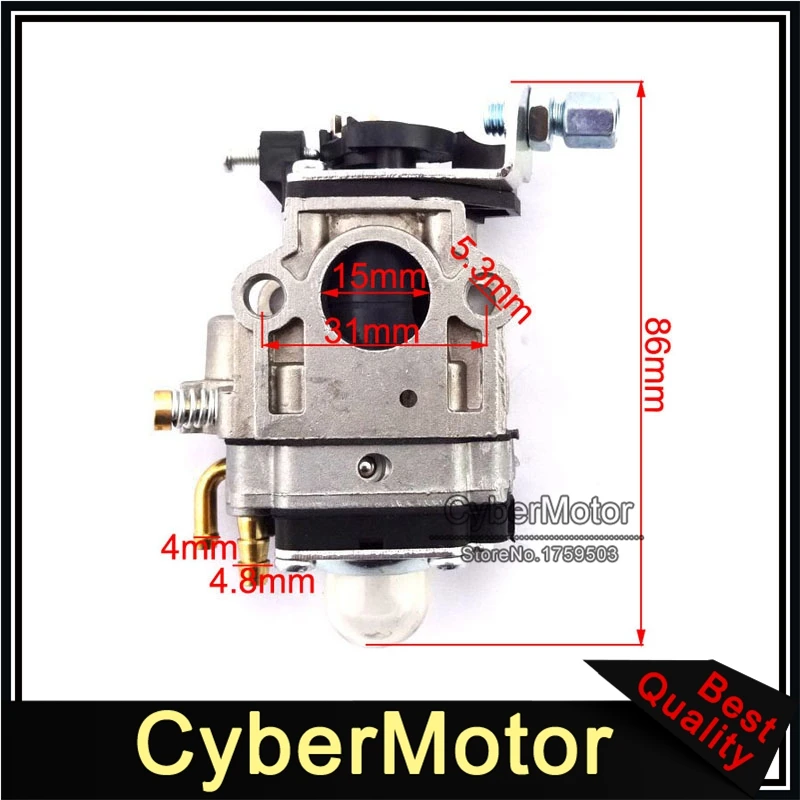 15mm Carburetor For 2 Stroke 43cc 49cc Visa Mosquito Stand Up Goped Gsr