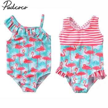 

Pudcoco 2-7 Years Flamingo Kids Baby Girl Bikini Tankini Beach Suit Swimsuit Swimwear Bathing Suit Size 3-T