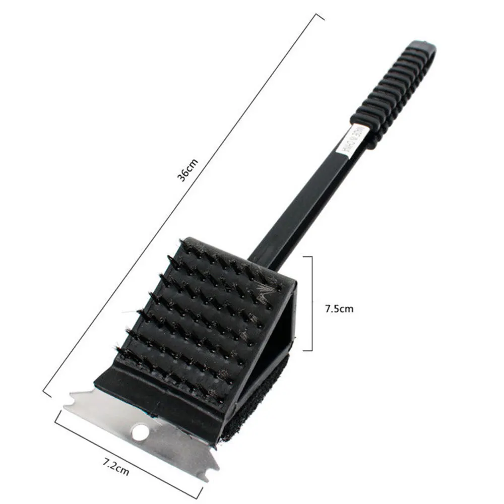 3 в 1 черный барбекю очистки кисти для барбекю Кисть Очиститель экономические Удобная Посуда Ручка Кемпинг барбекю Гриль Инструменты Кисти