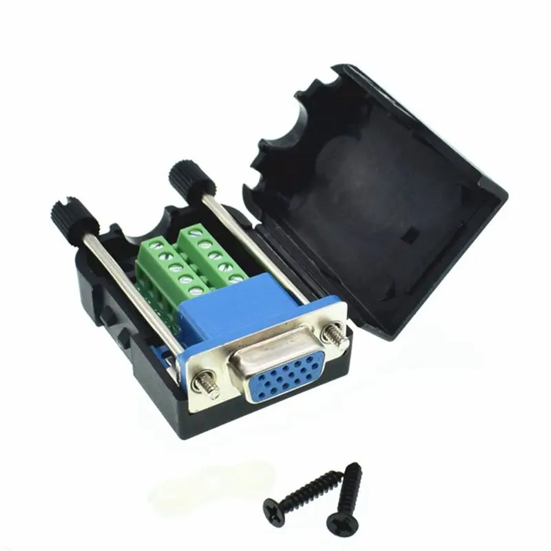 DB9 DB9/ D-SUB VGA adaptador 9/ pin se/ñales Terminal Breakout Cubierta de pl/ástico 2/ fila RS232