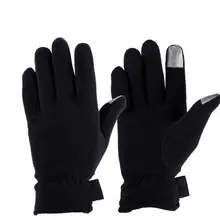 Теплые уличные флисовые перчатки с сенсорным экраном для бега зимние двухслойные утолщенные ветрозащитные перчатки для мужчин и женщин